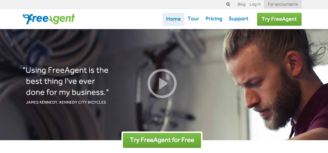 An amazing example of using video for your homepage by FreeAgent.